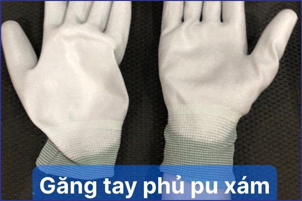 Găng Tay Phủ PU Xám